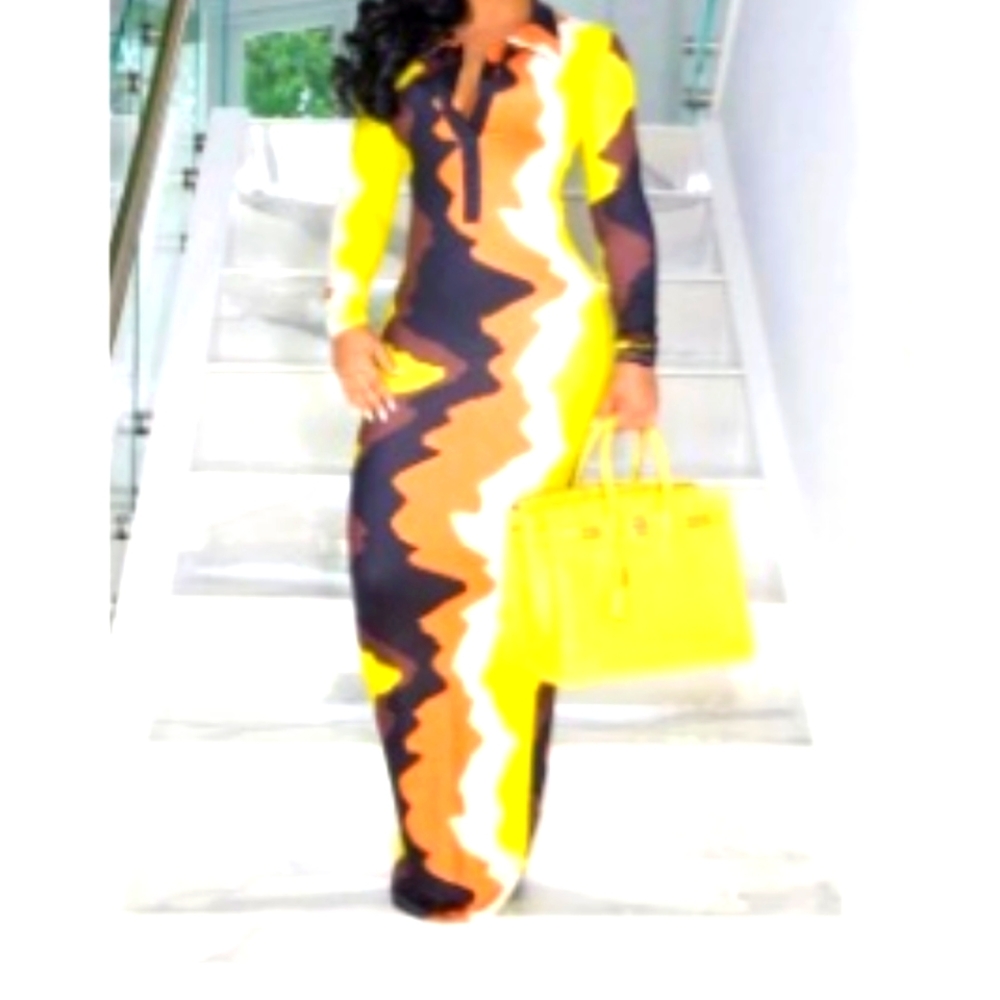 EXCELLENT CONDITION!!ChicMe Women's Long Sleeve Maxi Bodycon Dress - Picture 2 of 8
